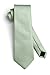 HISDERN Men Tie Sage Green Ties for Men Silk Woven Men's Neckties and Pocket Square Cufflinks Tie Clip Set Formal Business Sage Necktie
