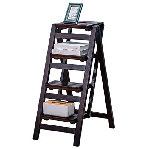 Escalera de tijera plegable de 4 capas y taburete multifunción para asientos 2