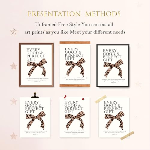 Image of LARTSFRO Coquette Leopard Bow Wall Art Decor Posters, Y2K Cheetah Leopard Bow Room Bedroom Bathroom Dorm Wall Art Decor Aesthetic for College Teen Girls Gifts, Inspirational Bible Verses Bow Wall Decor, 12x16Inch Set of 4 Pcs Cheetah Bow Pictures (UNFRAMED)
