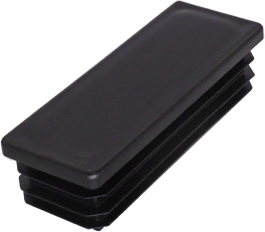 Image of (Pack of 14) Rectangular Plastic Plugs 1-3 /16 inch x 3-5 /32 inch (30 x 80 mm), Matt Plugs, Rectangular Tube Inserts, Fence Post Caps, Jet Black RAL 9005