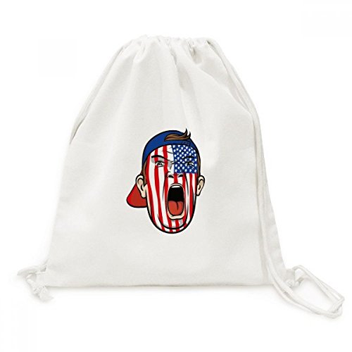 Sac cordon USA Flag Maquillage pour voyage et sport en toile