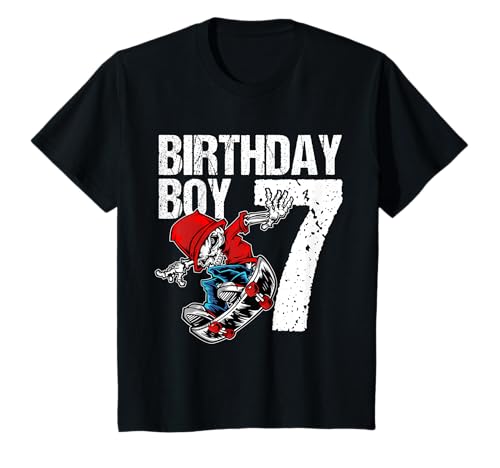 Niños 7 años de edad Skateboard cumpleaños Skate 7º regalo Camiseta