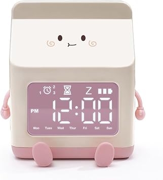 Alarm Clock, Stylish, Kids, Loud Volume, Cute, Radio Waves, Cats, Animals, Lightweight, Table Clock, Small, Analog, Girls, Boys, Loud Volume, Middle School Students, Multiple Settings, Multiple Alarm