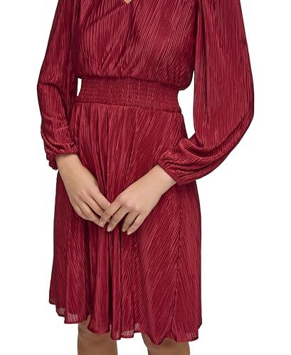 Image of Kensie Women's Balloon Sleeve Smocked Waist Mini Dress