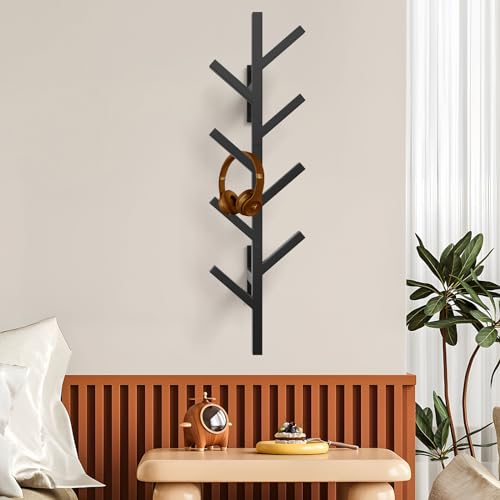 SNOGSWOG Vertical Coat Rack & Hat Rack Set of 2, Wall Mounted 39 Inch Floating Coat Rack for Entryway, Living Room, Bedroom, Black, YMJ-2P - Thumbnail 6