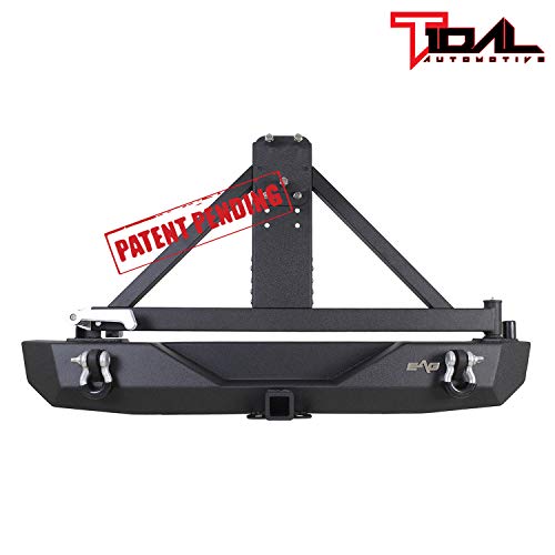 Tidal Rear Bumper With Tire Carrier Mount And Hitch Reciever Fit For 07-18 Wrangler Jk #TOP5