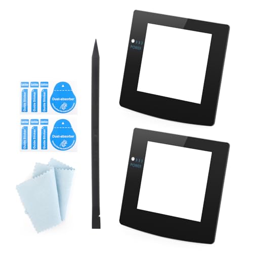 2PCS Front Glass for Gameboy Color GBC Protective Screen Lens Case Cover for Game Boy Color Glass Panel Screen Lens Front Display Replacement with Tools