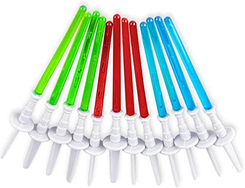 Light Sabre Cupcake Decoration Toppers Sticks Picks Set for Children Birthday Party, Fan Shows, Movies, 4" inches Tall (12 Pack)