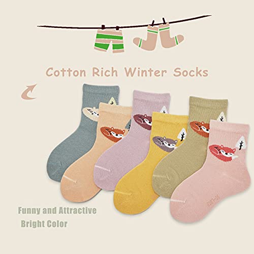 Aisyee Boys Cotton Crew Socks Kids Seamless Toe Socks Colorful Quarter Socks 6 Pack2