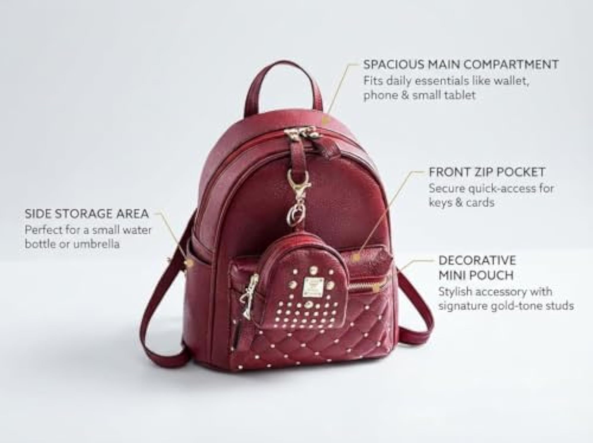 PAVILONN Women Backpack Grey PU Leather