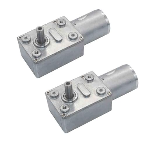 2PCS 4632-370 DC12V 2RPM Turbo Worm Geared Motor High Torque Turbine Worm Gear Box Reduction Motor 6mm Shaft