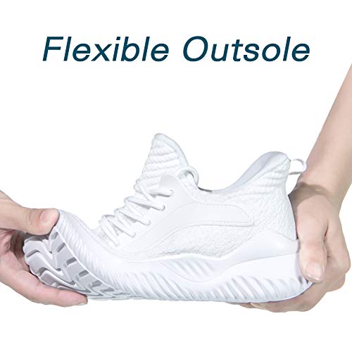 Akk White Sneakers for Women Walking Shoes Comfortable Lightweight Womens Work Casual Tennis Shoes for Gym 7 US White