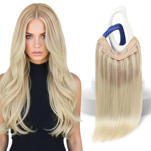 Sunny Hair Wire Hair Extensions Real Human Hair 18 Inch Ombre Blonde 85g