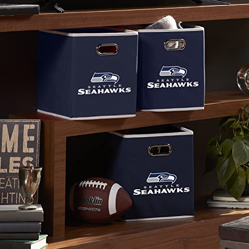 Franklin Sports Nfl Seattle Seahawks Collapsible Storage Bin Nfl Folding Cube Storage Container Fits Bin Organizers Fabric Nfl Team Storage Cubes One Size #TOP6