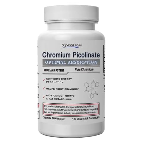#1 Chromium Picolinate by Superior Labs - 100% Natural, 500mcg, 120 Vegetable Capsules - Made in USA Cover