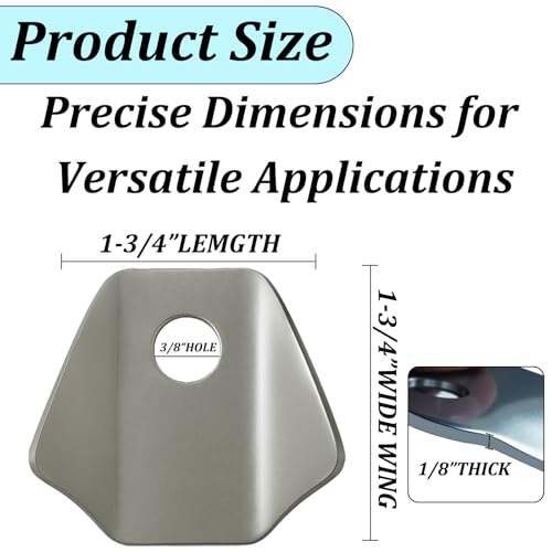 Image of Trick Tabs,Weld On Tabs with 3 /8 inch Hole,1-3 /4 inch Wide Wing,1-3 /4 inch Length,Universal Steel Gussets Weld On Mounting Accessories (12 PCS)