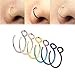 Winwinfly Fashion Fake Nose Ring, Faux Piercing Jewelry 8mm Fake Nose Ring Hoop for Faux Lip Septum Nose Ring Set
