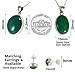 Echmeck Sterling Silver Round Green Jade 20mm Handmade Pendant Necklace 18+2 inch Silver Chain for Women