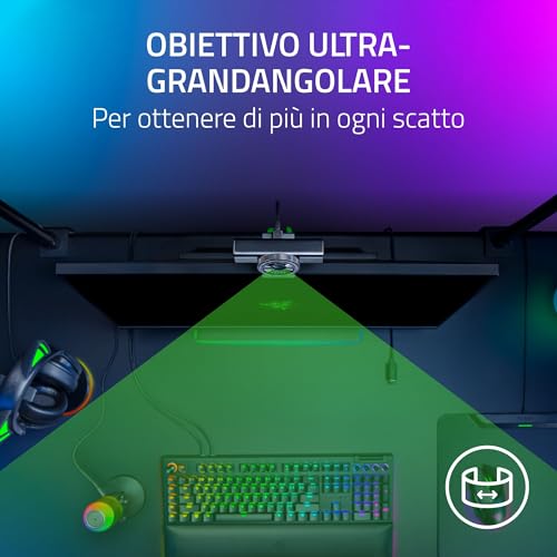 Kiyo V2 - Webcam 4K 30 FPS con inquadratura automatica basata sull'intelligenza artificiale - Gamma dinamica elevata - Obiettivo ultra-grandangolare - Compatibile con OBS e Xspli | Nero - Webcam - Immagine 7