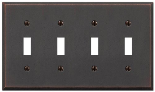 Amerelle 68RGM マンハッタン ロッカースイッチ用GFCIウォールプレート ガンメタルグレー 4 Toggle 68T4DB 1
