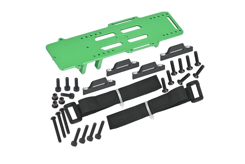 Aluminum 7075 Large Capacity Battery Compartment with ESC and Receiving Bracket for Losi 1/18 Mini LMT 4X4 Brushed Monster Truck RTR-LOS01026 Upgrades - Green