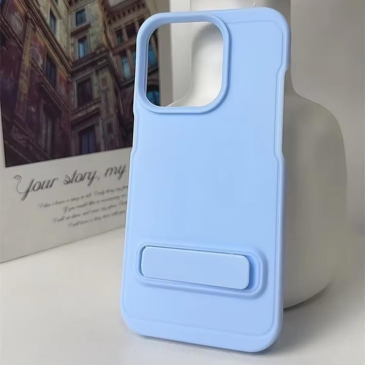 Image of COVERLY for iPhone 12 Pro Simple Frosted Stand TPU Stylish Phone case,Full protection Built-in Candy Color Kickstand PC Holder Anti-Fall Soft Rubber Mobile Back Cover for Apple iPhone 12 Pro -Lavender