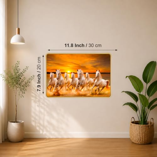 Image of 7 Running Horses Vastu Photo Frame, 8x12 Inch