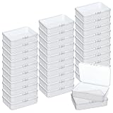 Nodaaiie 30 Pack Clear Plastic Beads Storage Containers with Hinged Lids, Small Rectangular Storage Boxes for Jewelry, Craft Supplies, and Small Items, 4.1 x 3 x 1 Inches