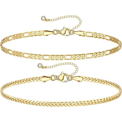 KissYan Gold Layered Ankle Bracelets Set Cover
