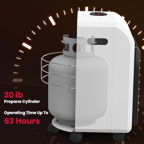 GASLAND MHA18W Propane Radiant heater,18,000 BTU Warm Area up to 450 sq.ft, Portable LP Gas Heater for Garages, Ultra Quiet Propane Heater with LP Regulator Hose (White)