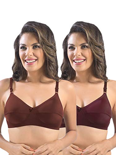 Image of SONARI Womens Cotton Everyday Bra | Non Padded, Wire Free, Comfortable Bra with Seamed Cups | Medium Coverage, Hook and Eye Closure for Everyday Wear | Adjustable Strap for a Customized Fit - Loreal