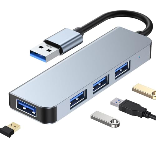 KUTEWEU Hub USB 3.0 2.0 USB-C Répartiteur, rallonge, Adaptateur multiport avec USB 3.0 – Élargissez Votre Ordinateur Portable, MacBook, PC, clé USB et Plus (USB-A 3.0 x 4-U3)