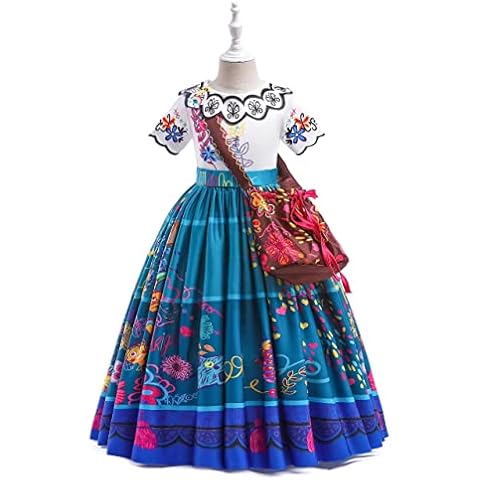 Pretty Princess Snow Queen Apricot Embroidery Fancy Dress Up with 4 Pcs Accessories Set for Girls Age 5-6 Years Cover