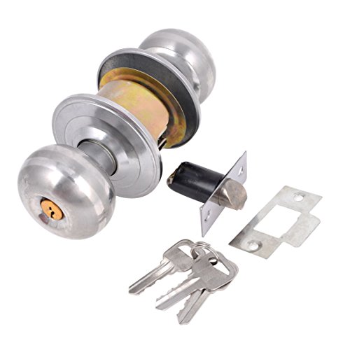 Image of Aexit Security Bathroom Padlocks & Hasps Bedroom Door Lockable Ball Knob Lock + Keyed Padlocks Spring Bolt
