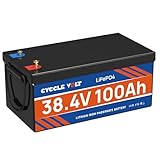CYCCLEVOLT 36V 100Ah Lithium Golf Cart Vattery, 36 Volt LiFePO4 Battery, Peak Current 500A BMS, Class A Cell, Up to 10000 Cycles, 3840Wh Ideal for Golf Cart, Trolling Motors, Boat, Solar, RV