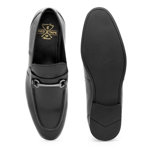 Image of Red Tape Loafers for Men | Real Leather Shoes with Low-Cut Pattern