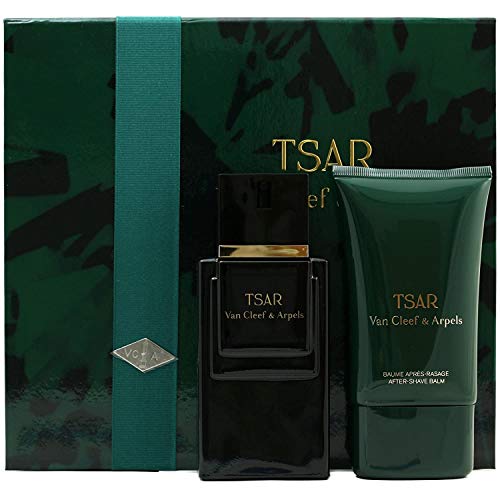 Van Cleef & Arpels 2 Piece Gift Set, Tsar (3.3 Ounce Eau de Toilette Spray, 3.3 Ounce After Shave Balm)