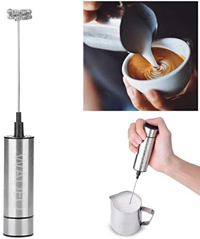 WADEO Milk Frother Handheld Milk Frother Electric Coffee Foam Maker Creamy Milk Foam Coffee Milk Jug12 Oz Battery Operated Milk Frother for Coffee
