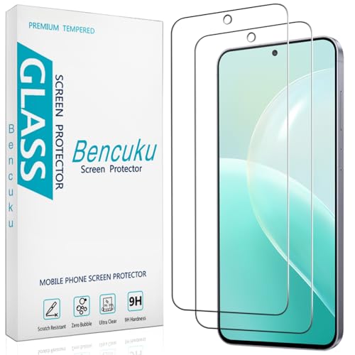 Bencuku (2 Pack) Designed for Samsung Galaxy S25 FE Tempered Glass Screen Protector Support Fingerprint Unlock Anti Scratch Bubble Free