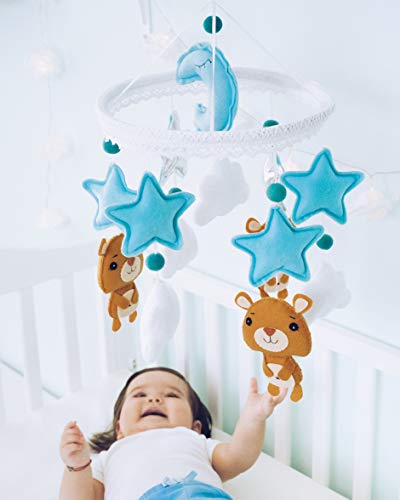 Baby Mobile Felt Nursery Crib Mobile Handmade Baby Shower Gift for Boys