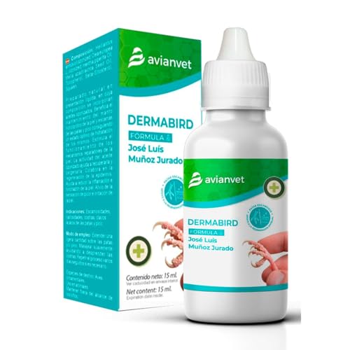AVIANVET Dermabird | Regenerador para Patas y Pico en Pájaros | Ayuda Frente a Ácaros, Costras y Callosidades | con Neem, Aceites Ozonizados y Vitamina E | 15 ml