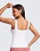 CRZ YOGA Butterluxe U Neck Tank Tops for Women - Padded Athletic Workout Camisole Crop Tops with Built in Bra White Small