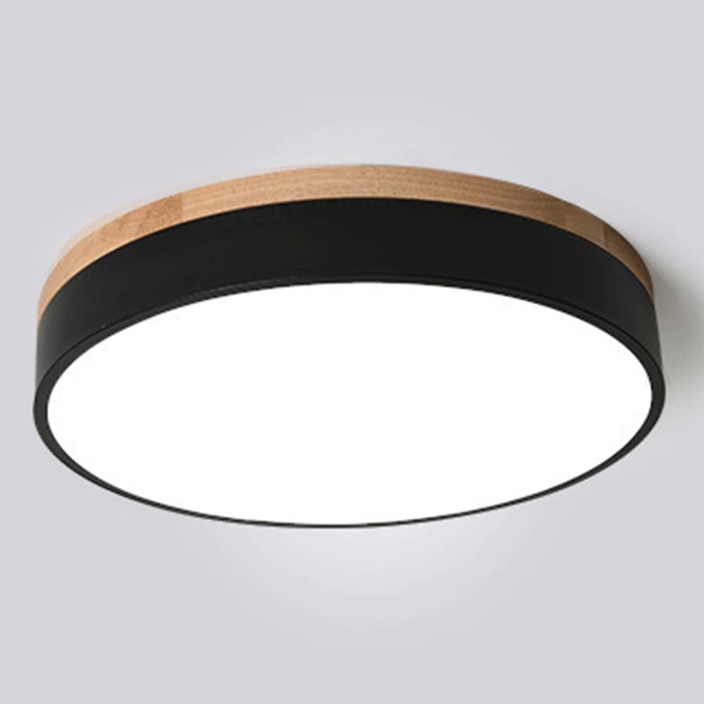CHUNGYANG Led Solid Wood Ceiling Lights, 1800Lm Semi Flush Mount Ceiling Light Fixtures 5000K Daylight White Led Ceiling Lamp for Bedroom,Kitchen, Living Room, Hallway, Stairway, Garage