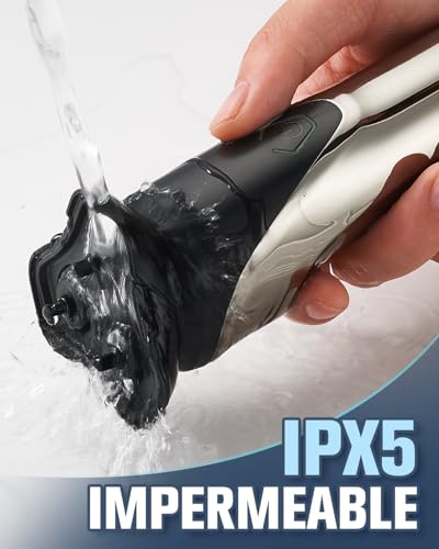 Afeitadora Eléctrica para Hombre 3D, Cabezales Flotantes, Pantalla LED, Cuchillas de Doble Anillo para un Afeitado Más Rápido y Preciso, Recargable, Wet & Dry, Lavable en Todo el Cuerpo - imagen 4