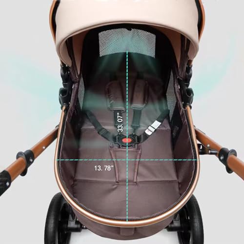 image for PetitX Convertible Baby Stroller with Sleep Recline Sitting Modes Fold