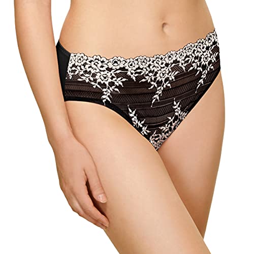 Wacoal Women s Embrace Lace Hi-Cut Brief Panty, Black, Small