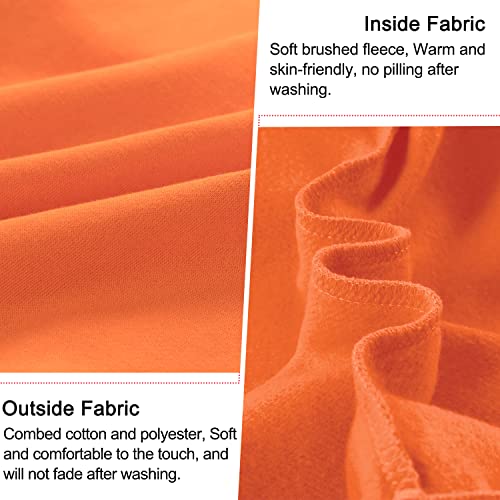 Kids Basic Sweatshirts soft brushed fleece Pullover Hoodie classic for Boys and Girls(3-12Years)(Orange, M)3