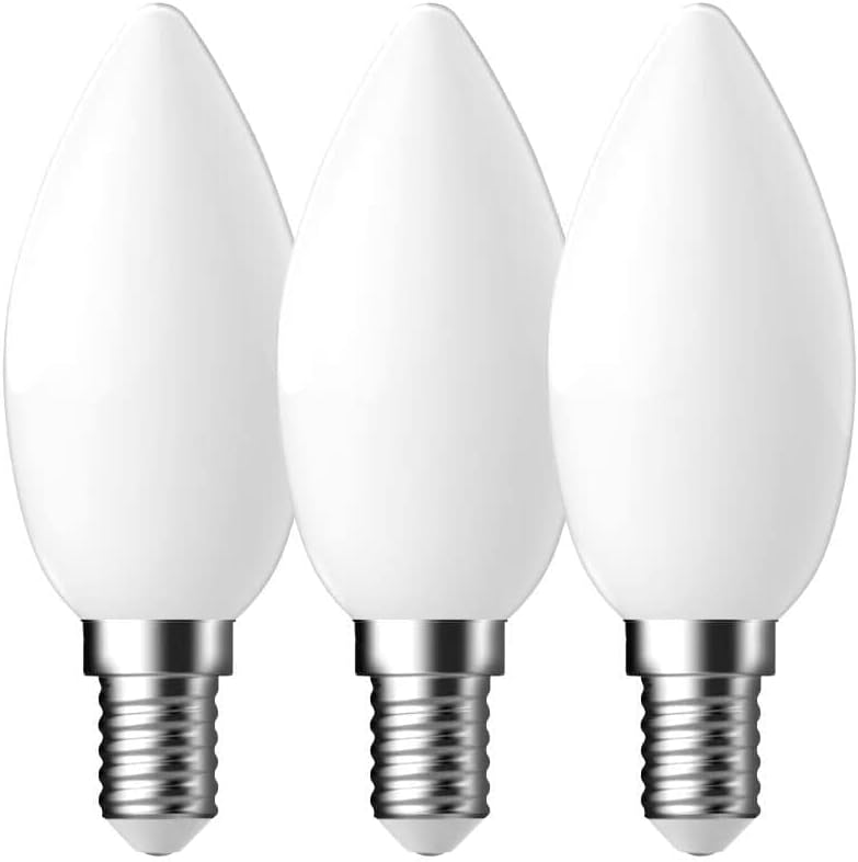 Energetic Candle Frosted LED Light Bulb, E14, 4W, 470 Lumens, Warm White 2700K - 3 Pack