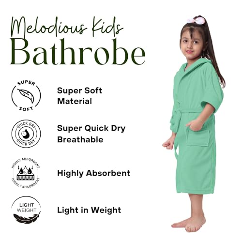 Image of CREEVA Cozy Hooded Bathrobe for Kids - Lightweight, Quick-Dry, and Perfect for Daily Use