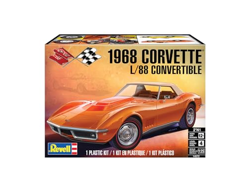 Revell 14572 &rsquo;68 Corvette L/88 Convertible 2&rsquo;N1 1:25 Scale 142-Piece Skill Level 4 Model Building Kit